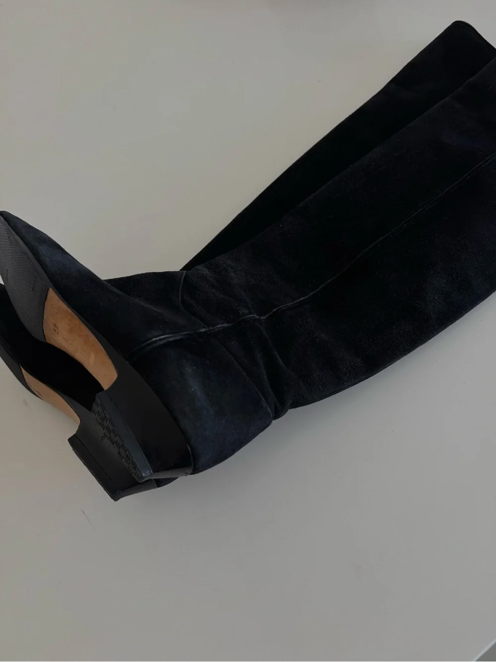 Vintage YSL Black Over-the-Knee Women's Suede Boots - sz 6